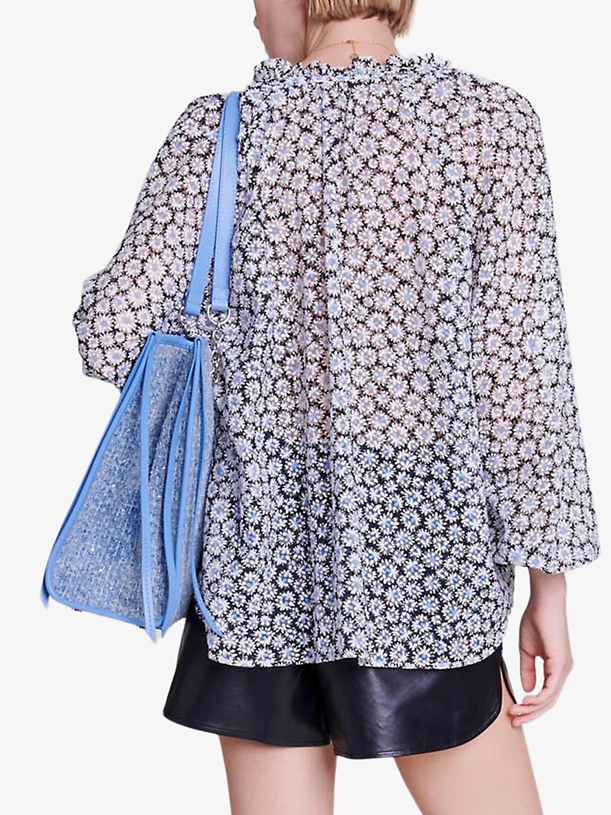 Floral-print long-sleeve woven blouse - 4