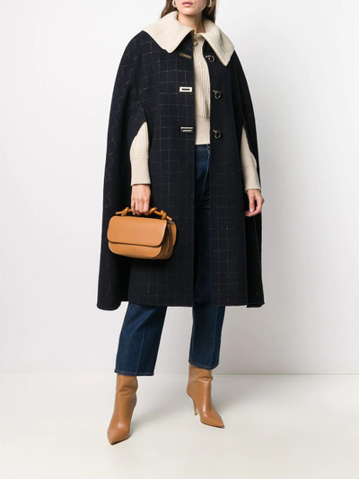 Sandro check-pattern cape coat outlook