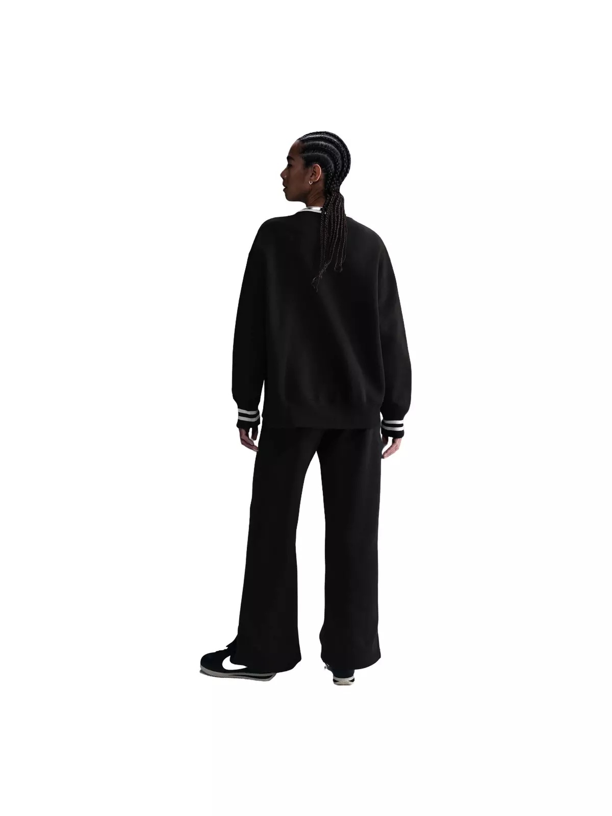 Women's Sportswear Phoenix Fleece Oversized Graphic Crew-Neck Sweatshirt-Black - 5