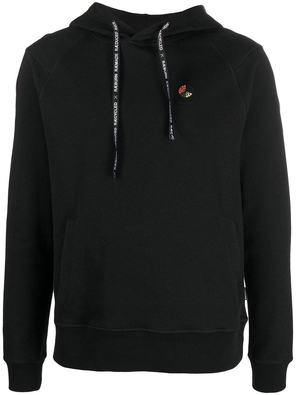 logo embroidered long-sleeved hoodie - 1