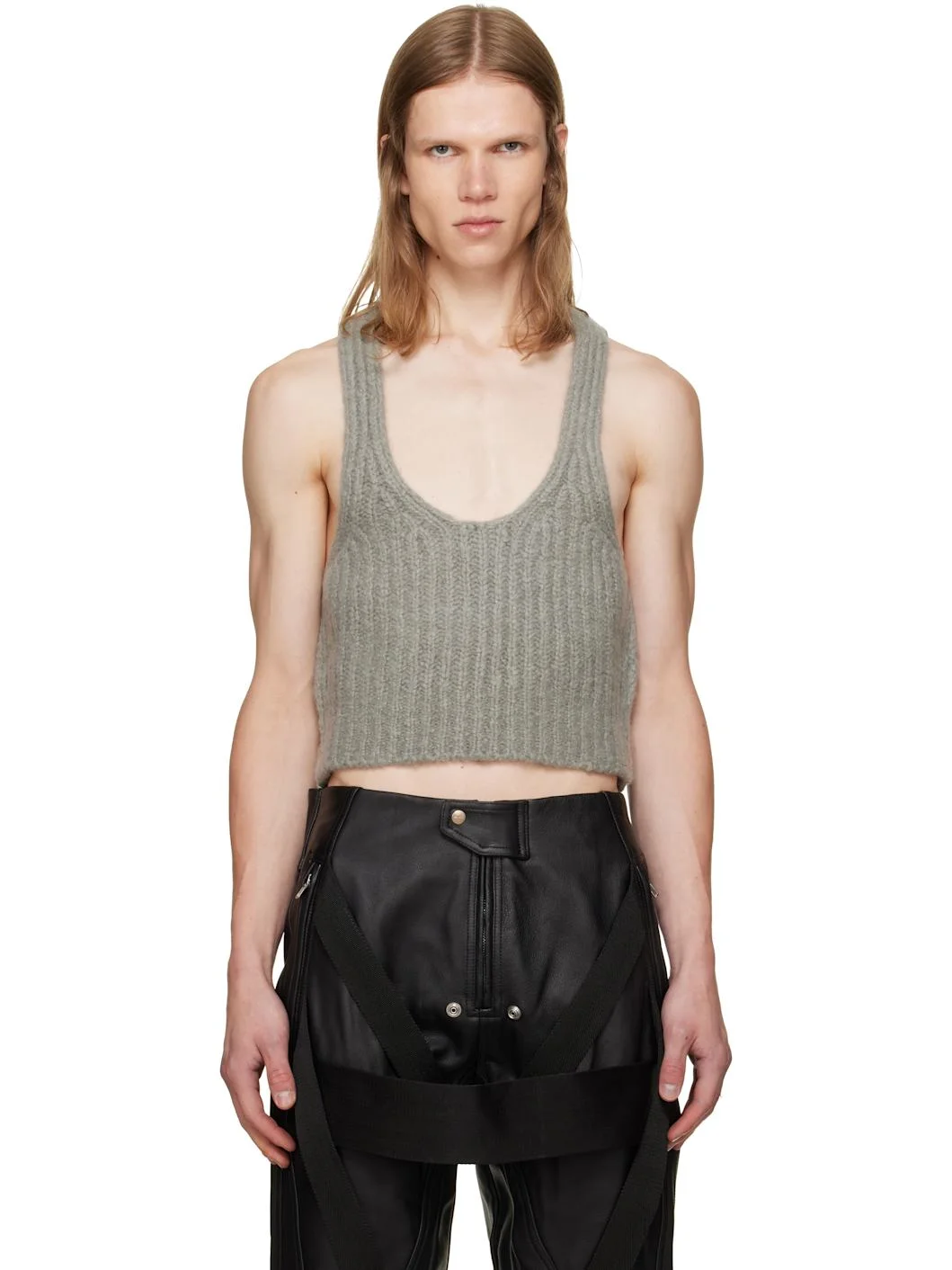 Gray Tower Knit Tank Top - 1