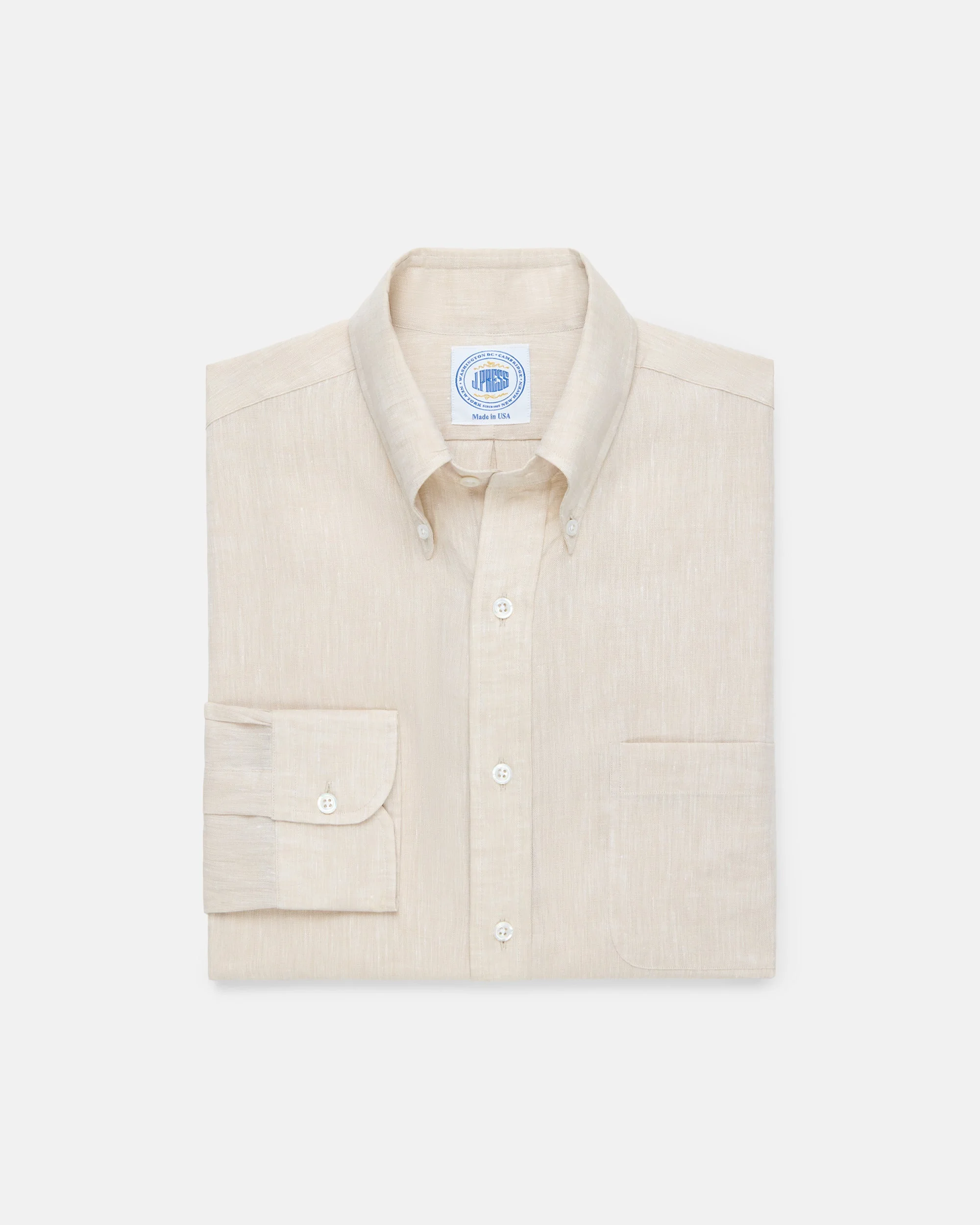 MADE-IN-USA THOMAS MASON SAND LINEN SHIRT - 1