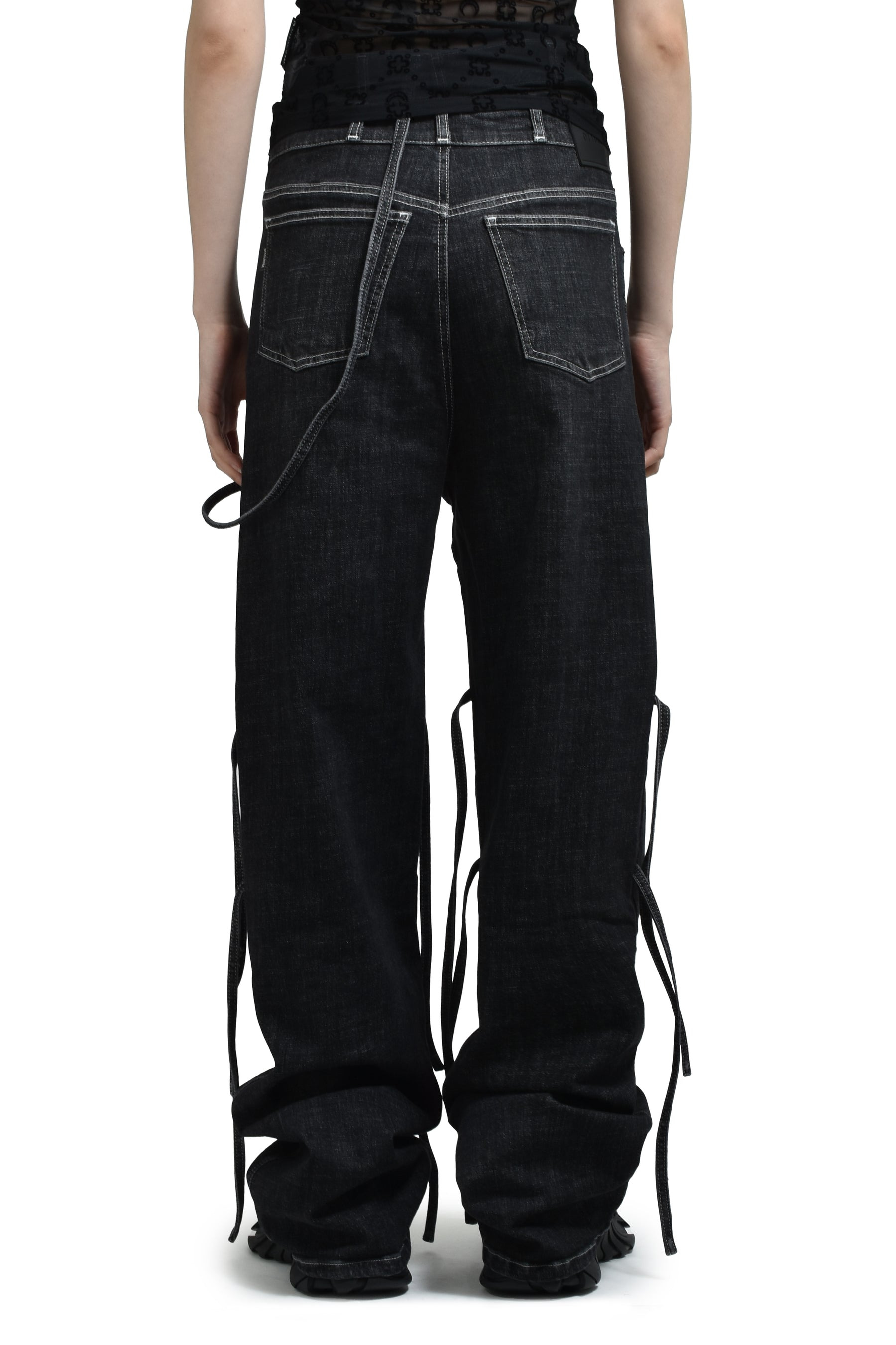 STRAPPY SIGNATURE WRAP JEANS / BLK - 2