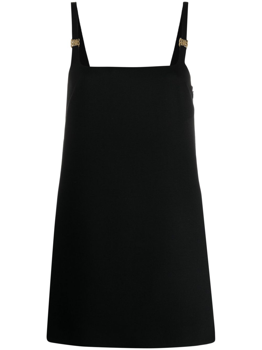 logo-plaque wool minidress - 1