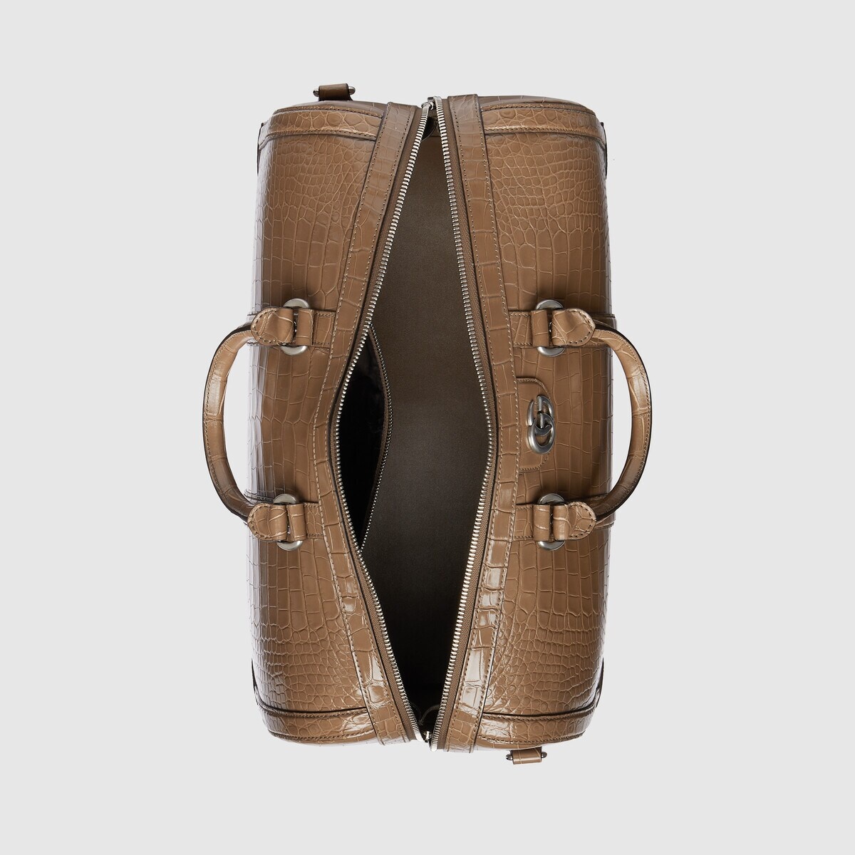 Crocodile duffle bag with Double G - 7