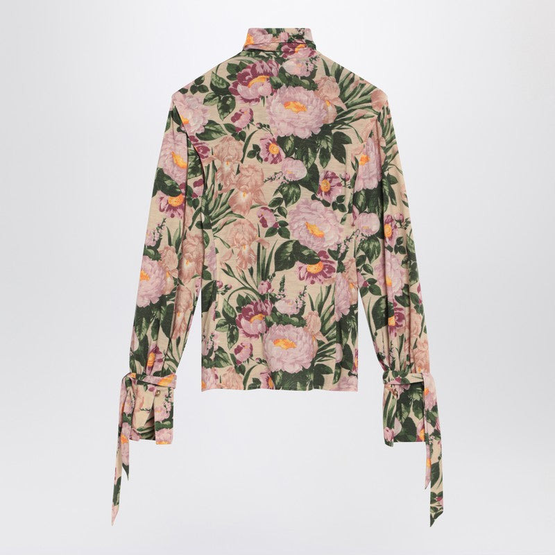 Chloé Turtleneck Jersey Wool Sweater With Floral Print Women - 2