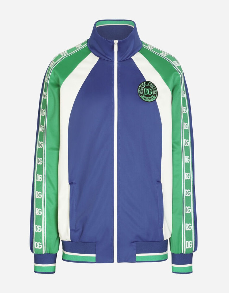 Zip-up sweatshirt with side bands and patch embellishment 4