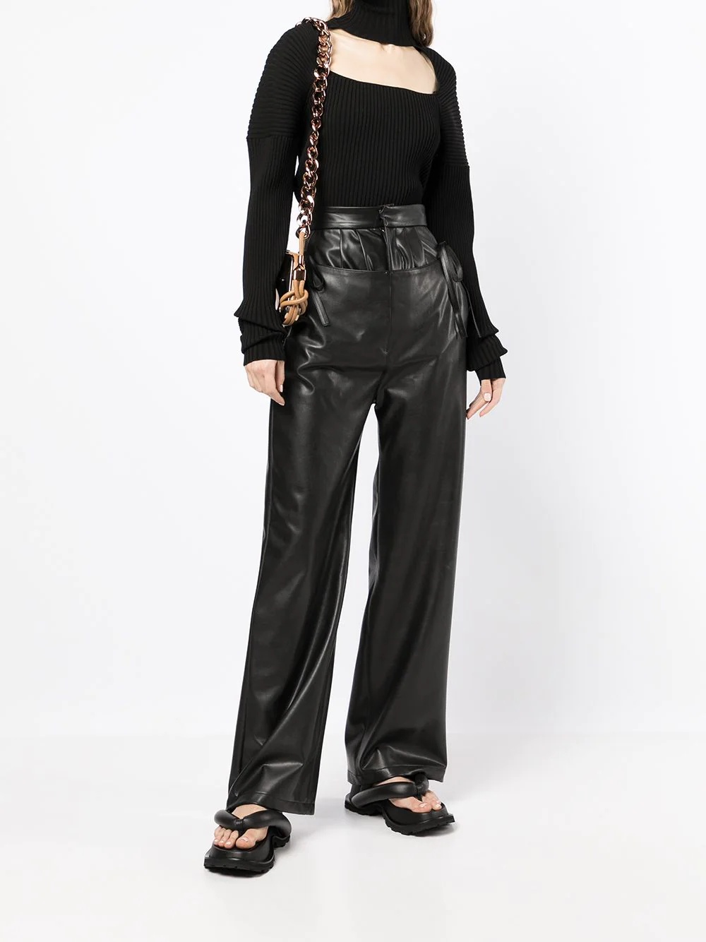 ribbed-knit cut-out jumper - 2