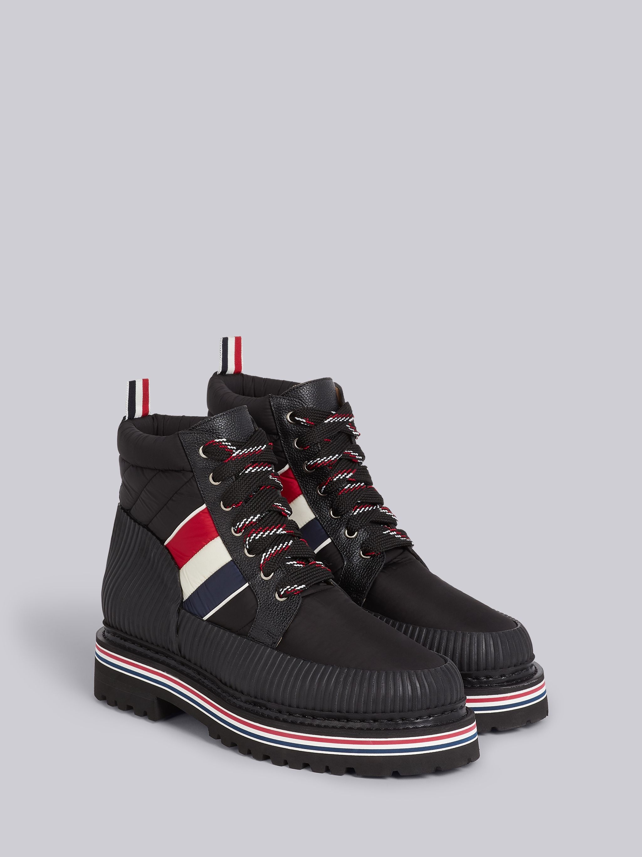 Black Nylon All Terrain Tricolor Stripe Boot - 2
