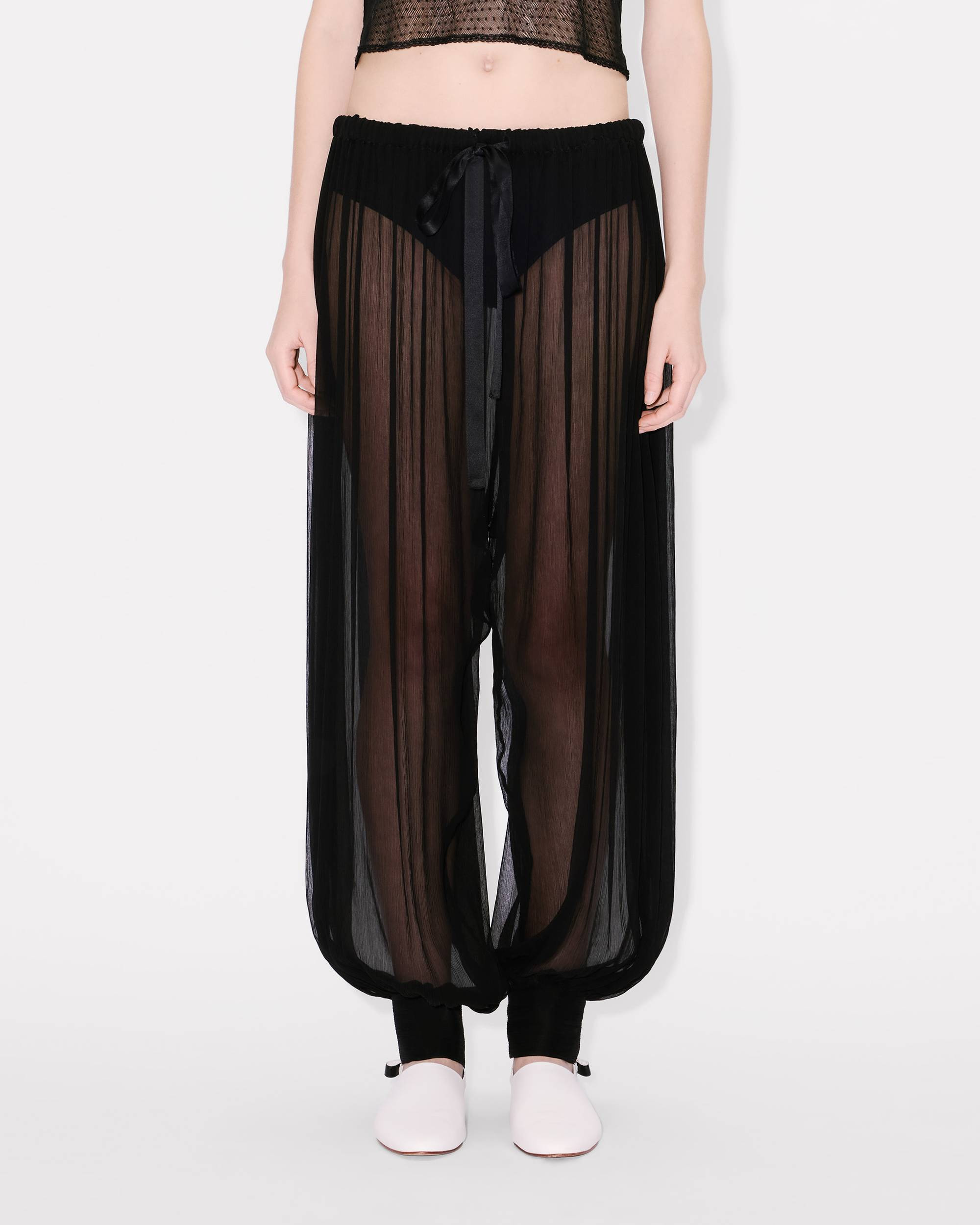 Balloon pants in transparent silk veil - 4