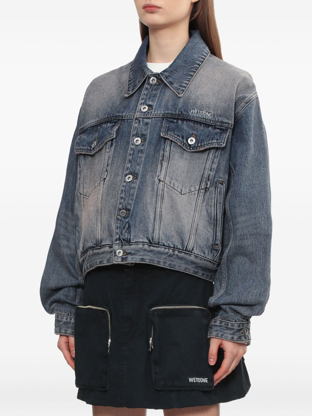 button-fastening denim jacket - 3