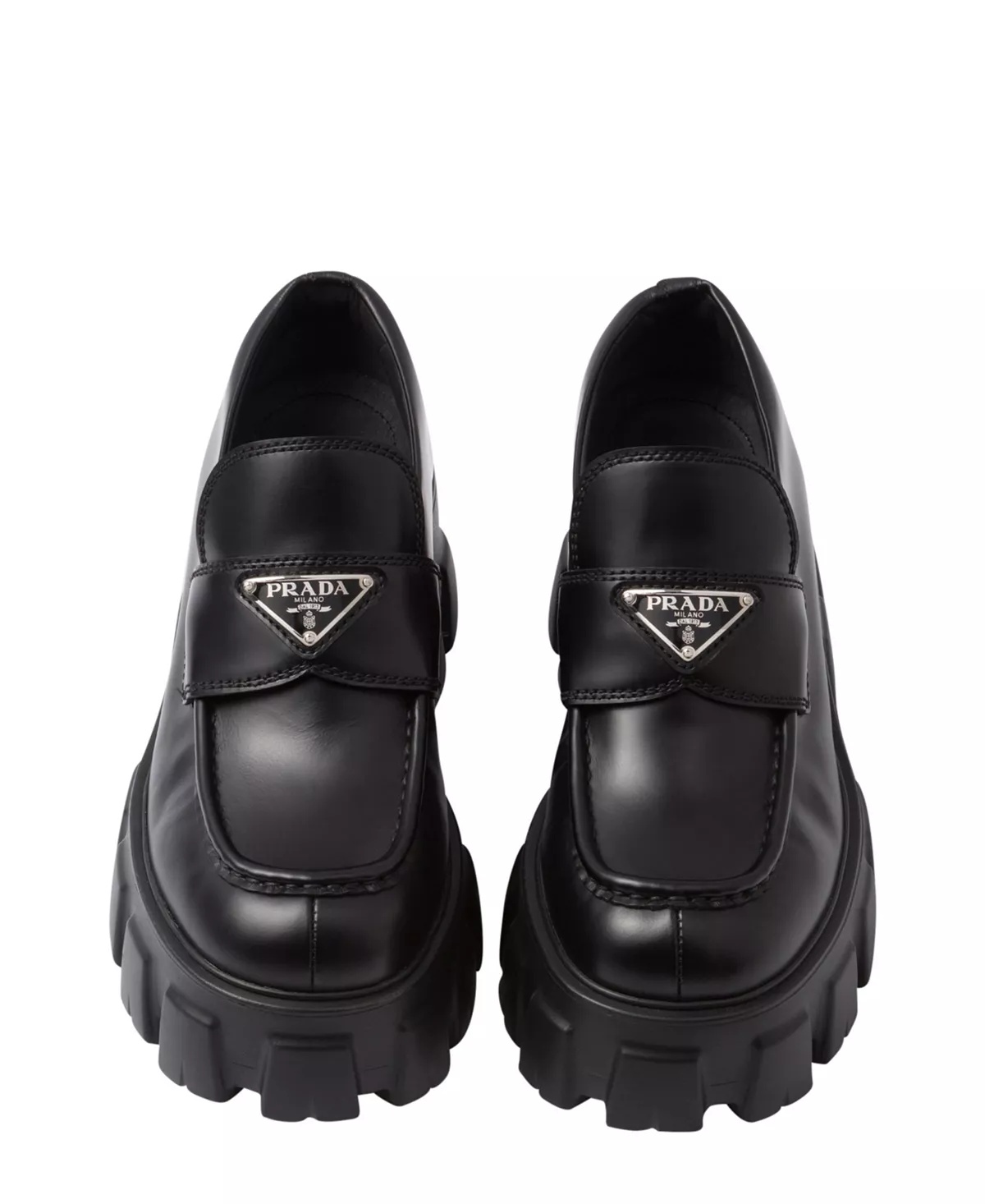 Women's Brushed Leather Monolith Loafers - 4