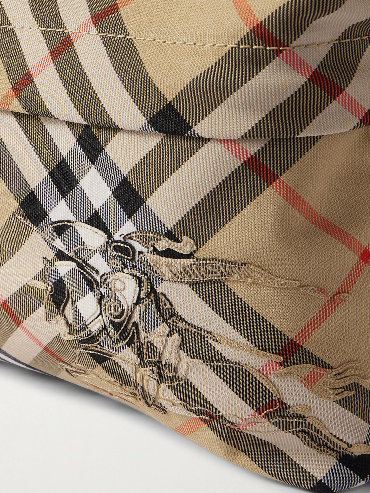 Checked Coated-Canvas Backpack Brown - 4