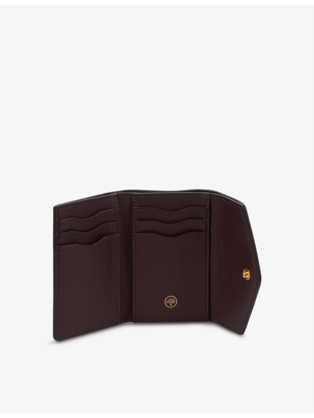 Plaque-embellished grained leather folded wallet - 2