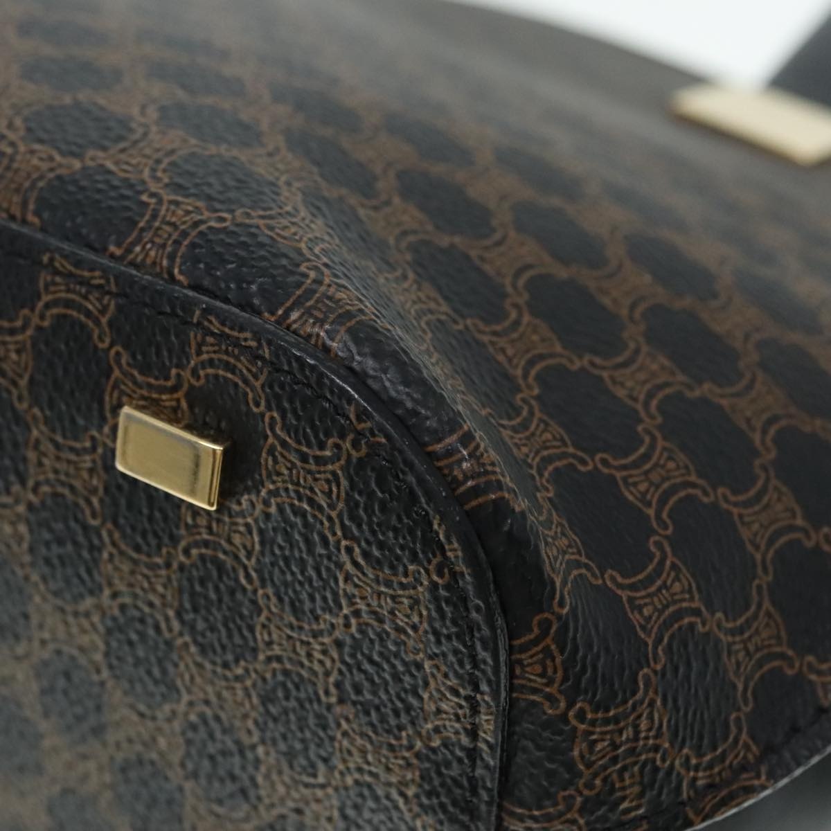 CELINE Macadam Canvas Hand Bag Pvc Black - 16