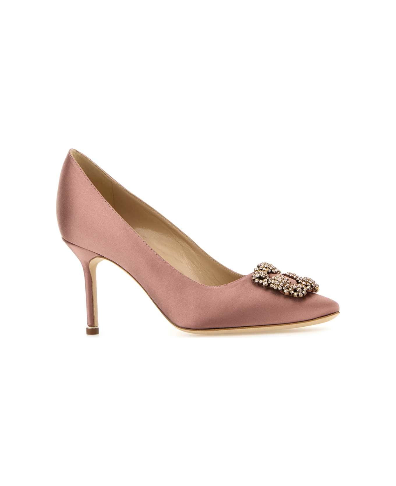Antiqued Pink Satin Hangisi Pumps - 2