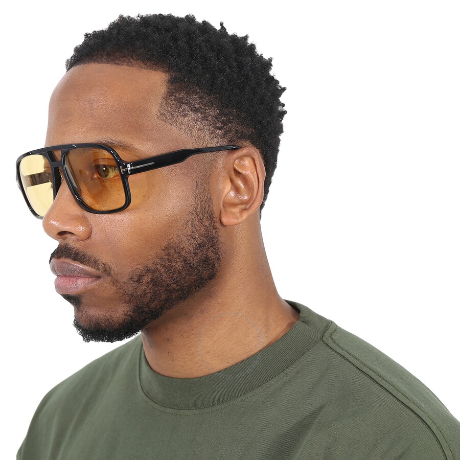 Tom Ford Falconer Amber Navigator Men's Sunglasses FT0884 01E 60 - 2