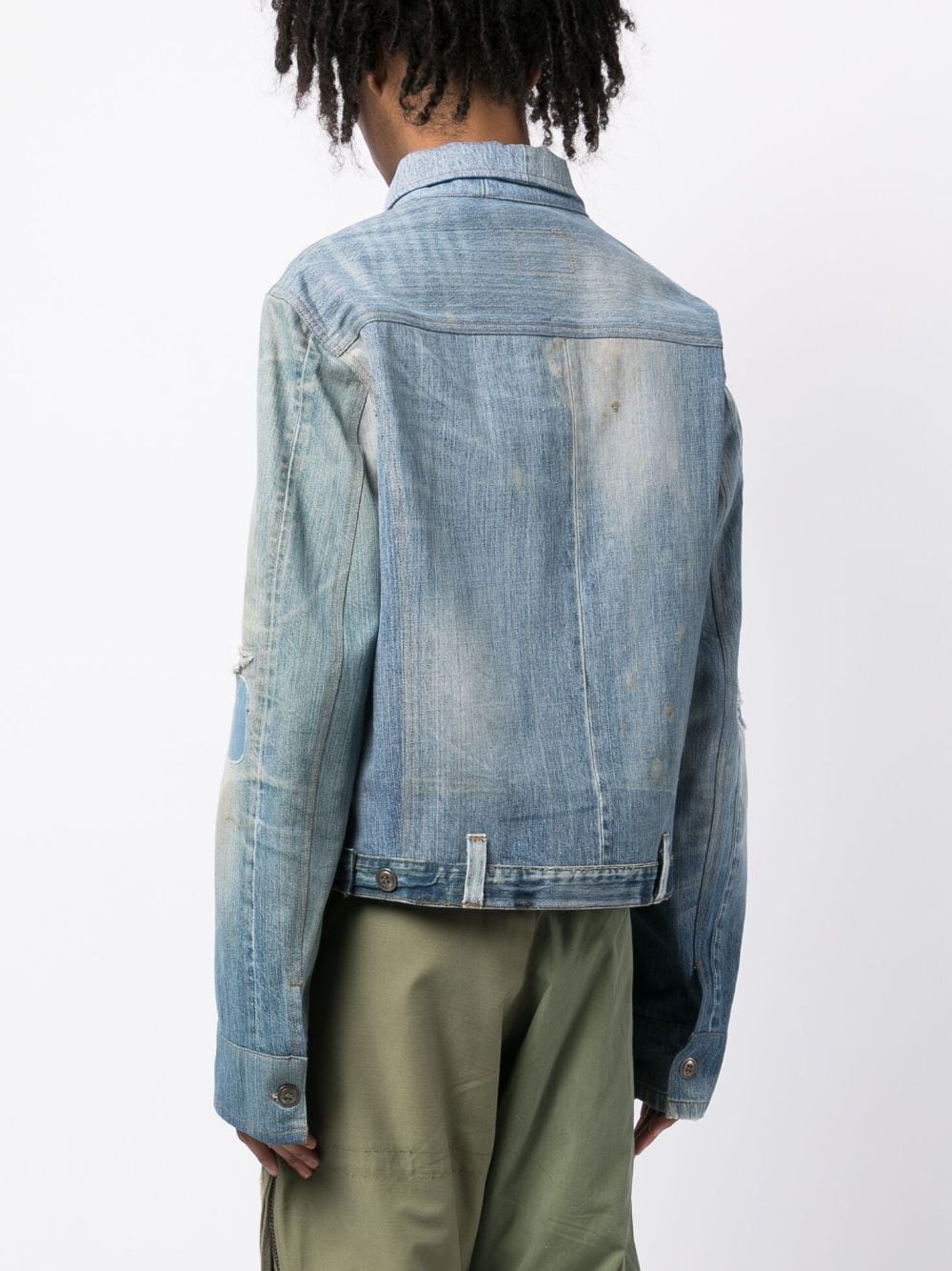 distressed-effect denim jacket - 4