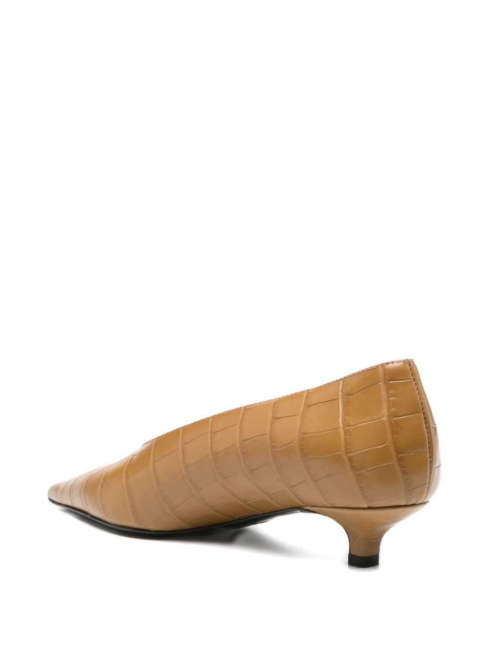 20mm croc-embossed pointed-toe pumps - 3