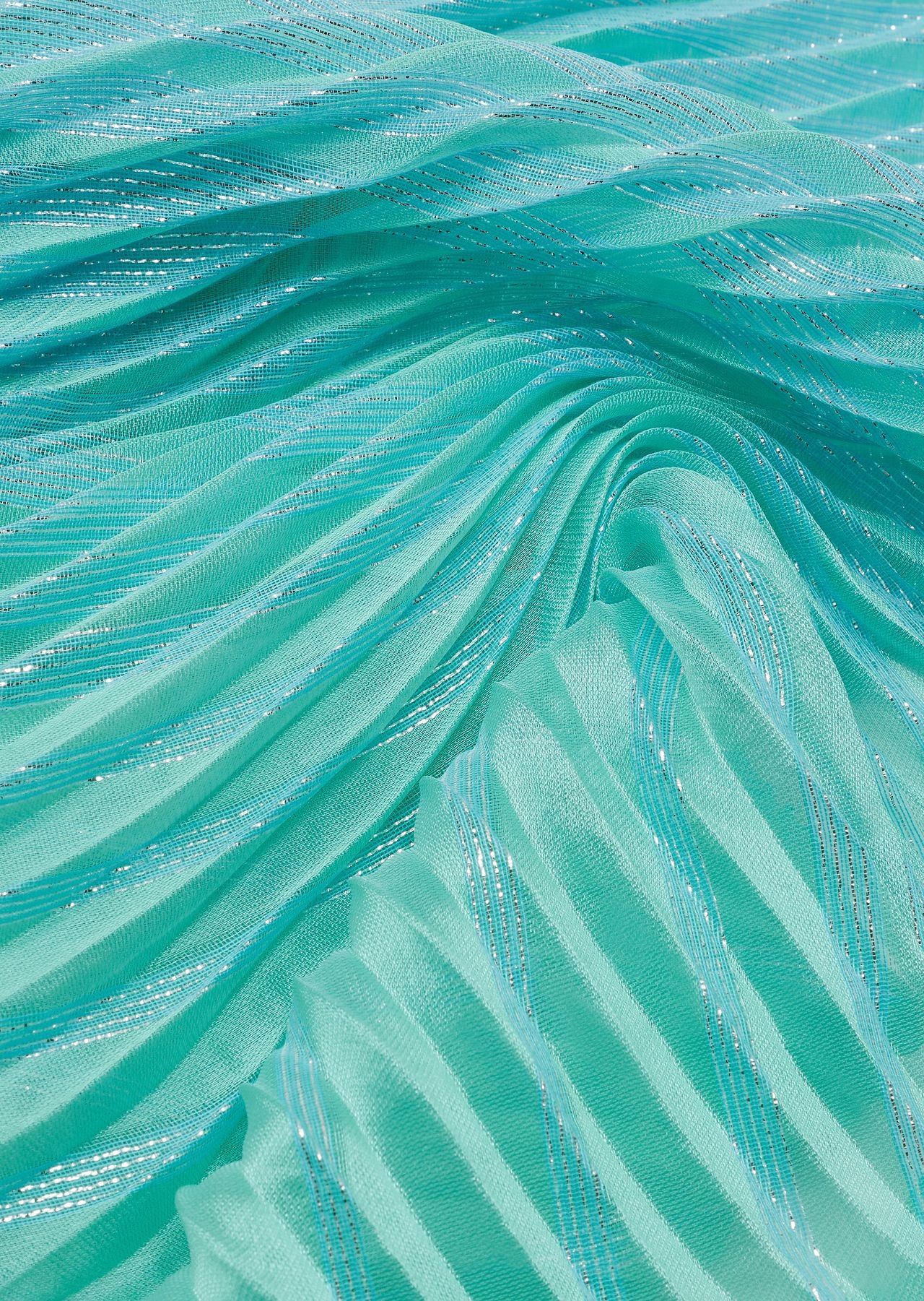 Gradient, lurex patterned pleated stole - 3