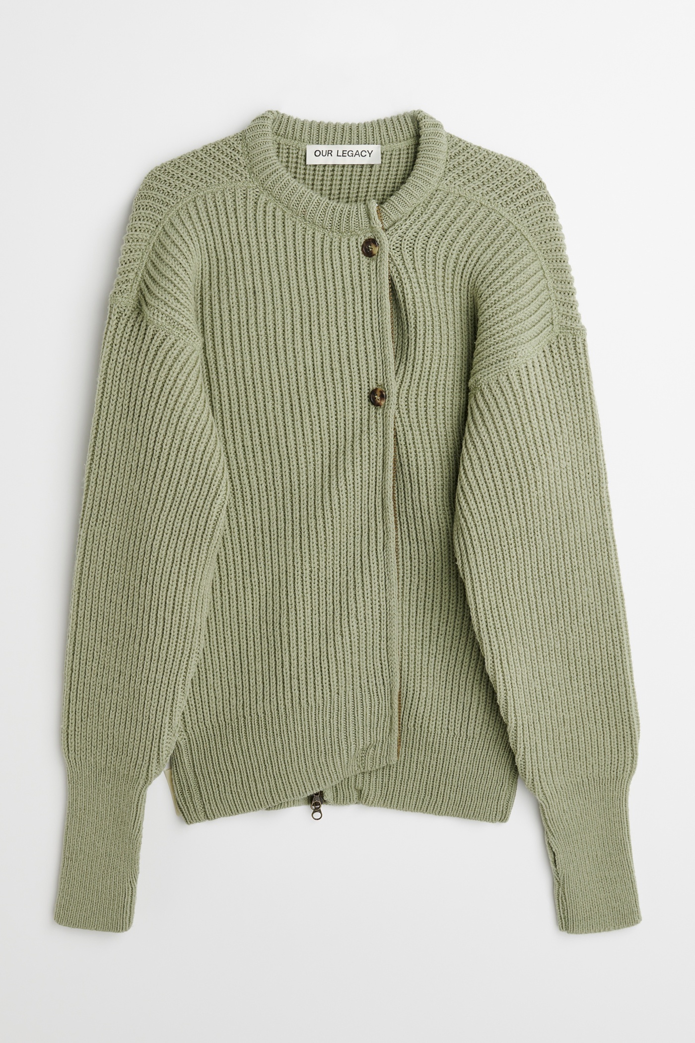 Zip Wrap Cardigan Refined Green Quotidian Wool - 8