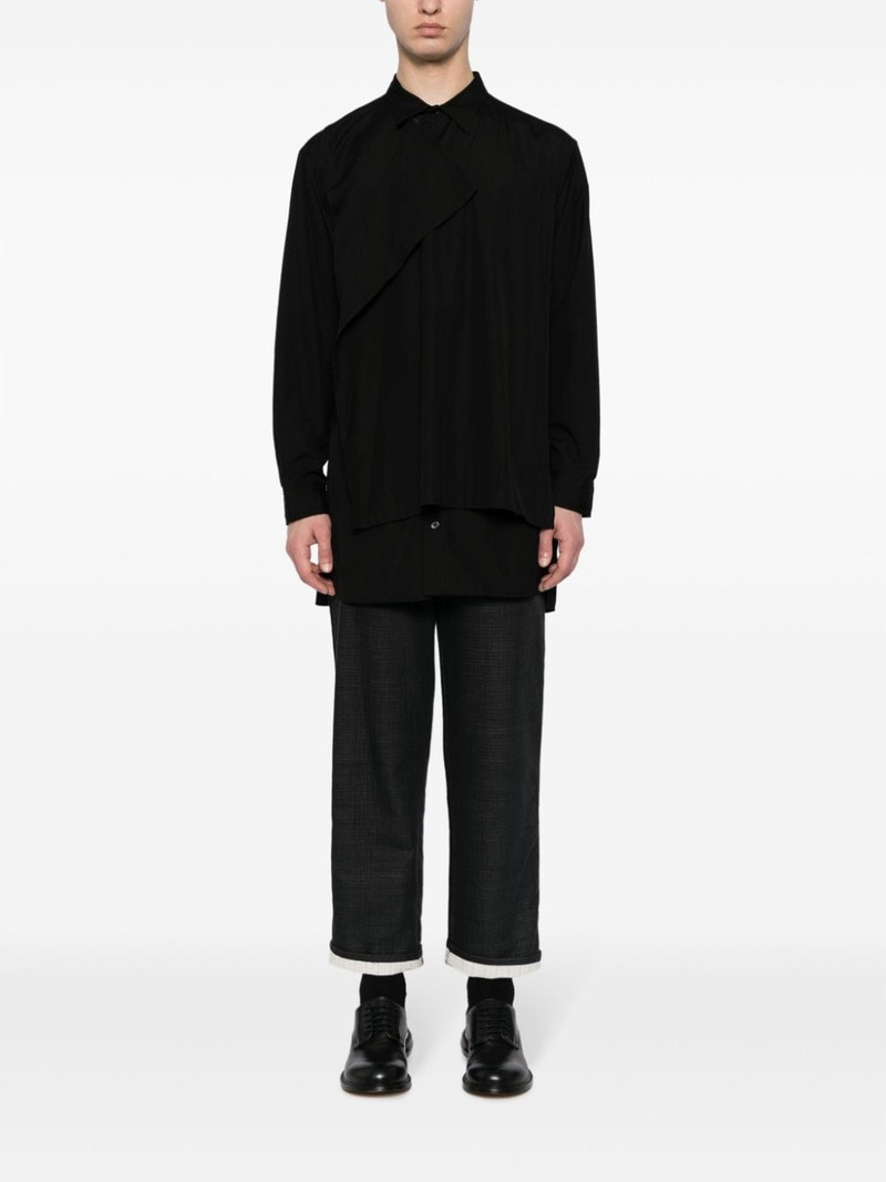 Yohji Yamamoto classic-collar layered shirt outlook
