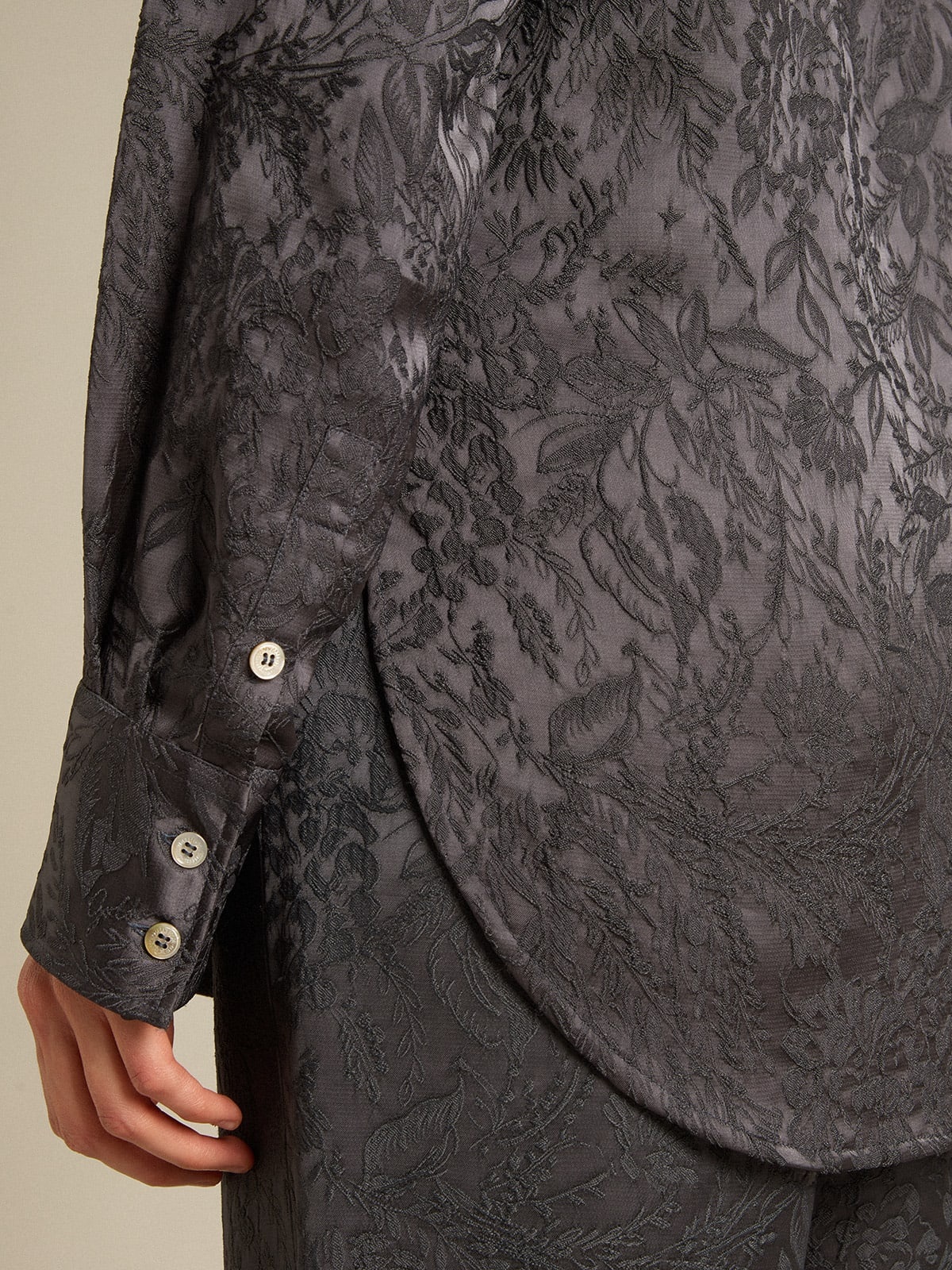 Jacquard shirt with all-over toile de jouy pattern - 5