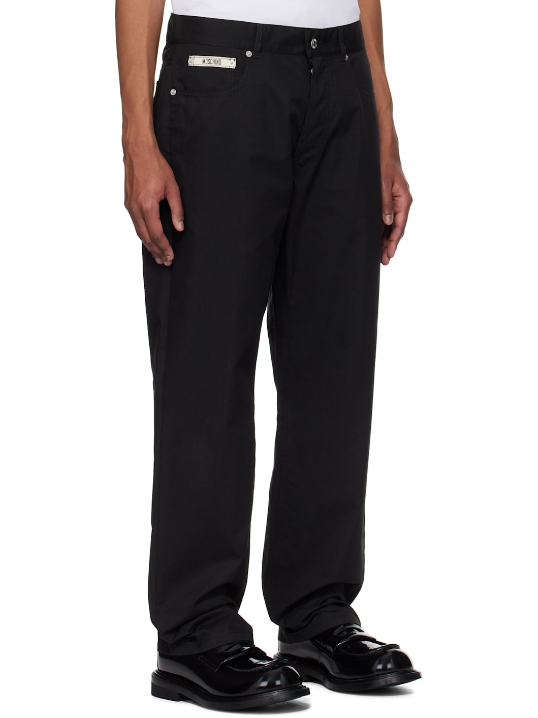 Black Cotton Nylon Cloth Trousers - 2