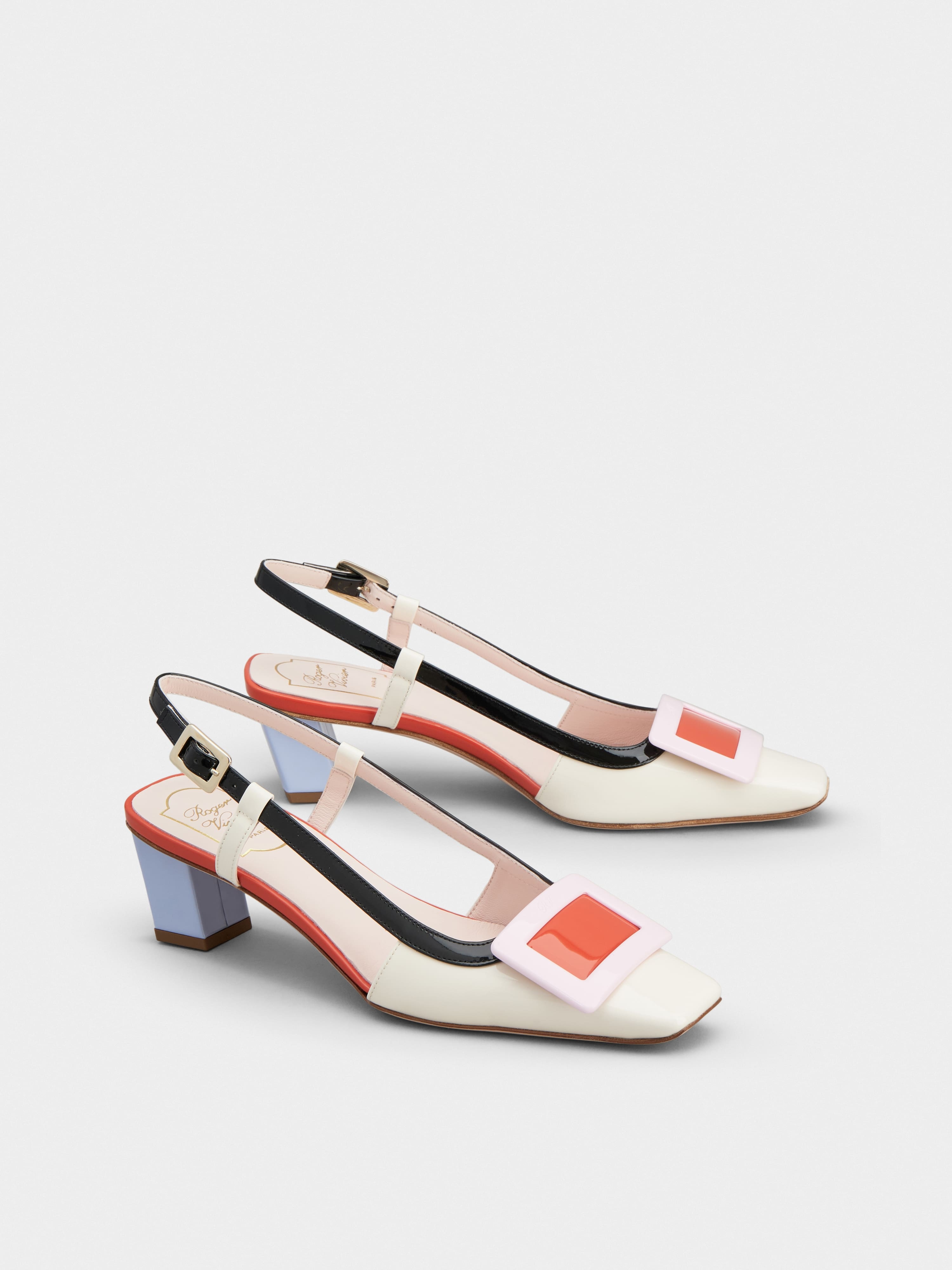 Belle Vivier Covered Buckle Slingback Pumps in Patent Leather - 2