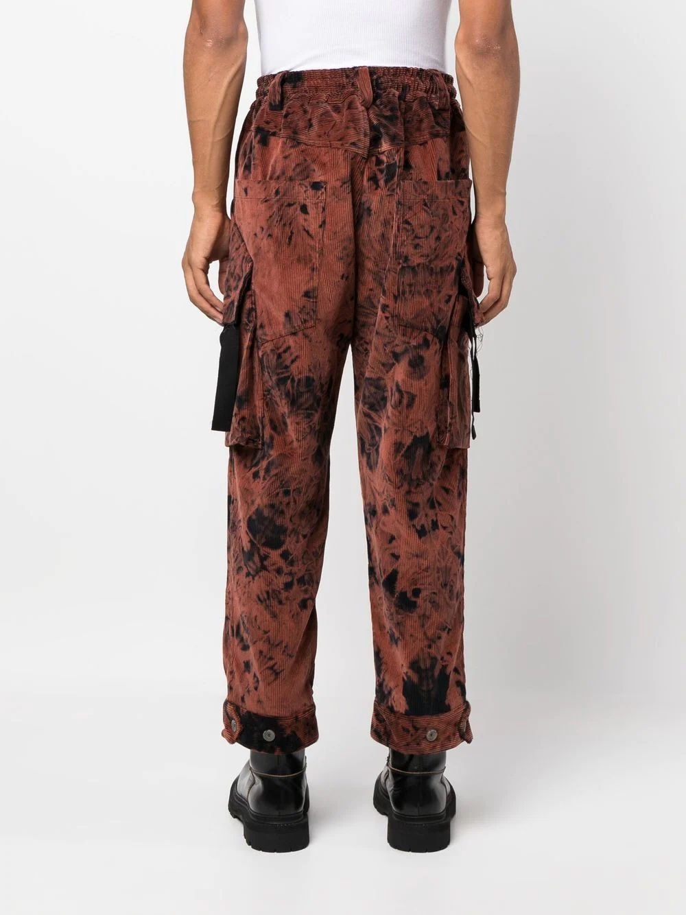 tie-dye layered-pocket trousers - 4