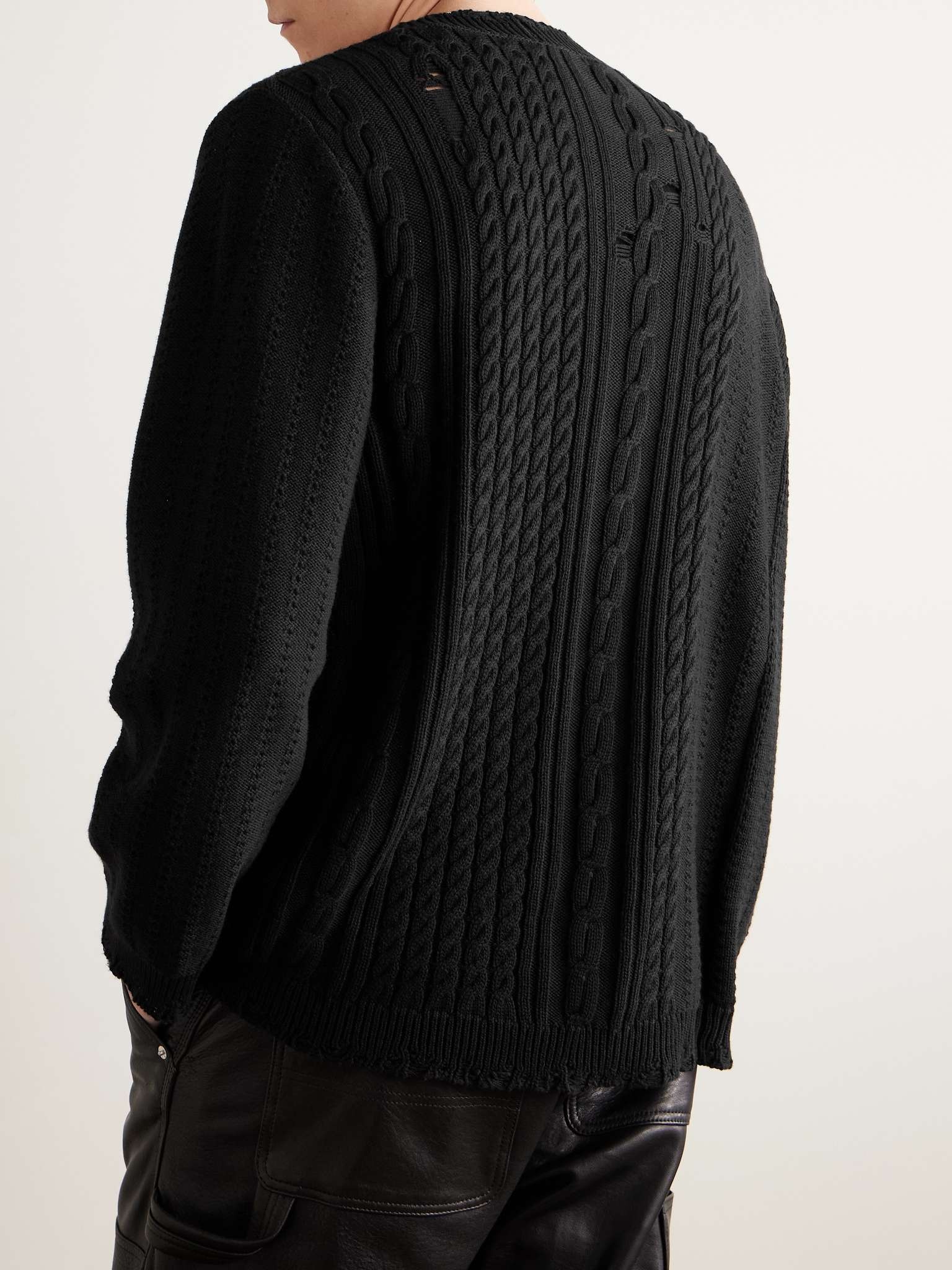 Distressed Cotton and Cashmere-Blend Cardigan - 3