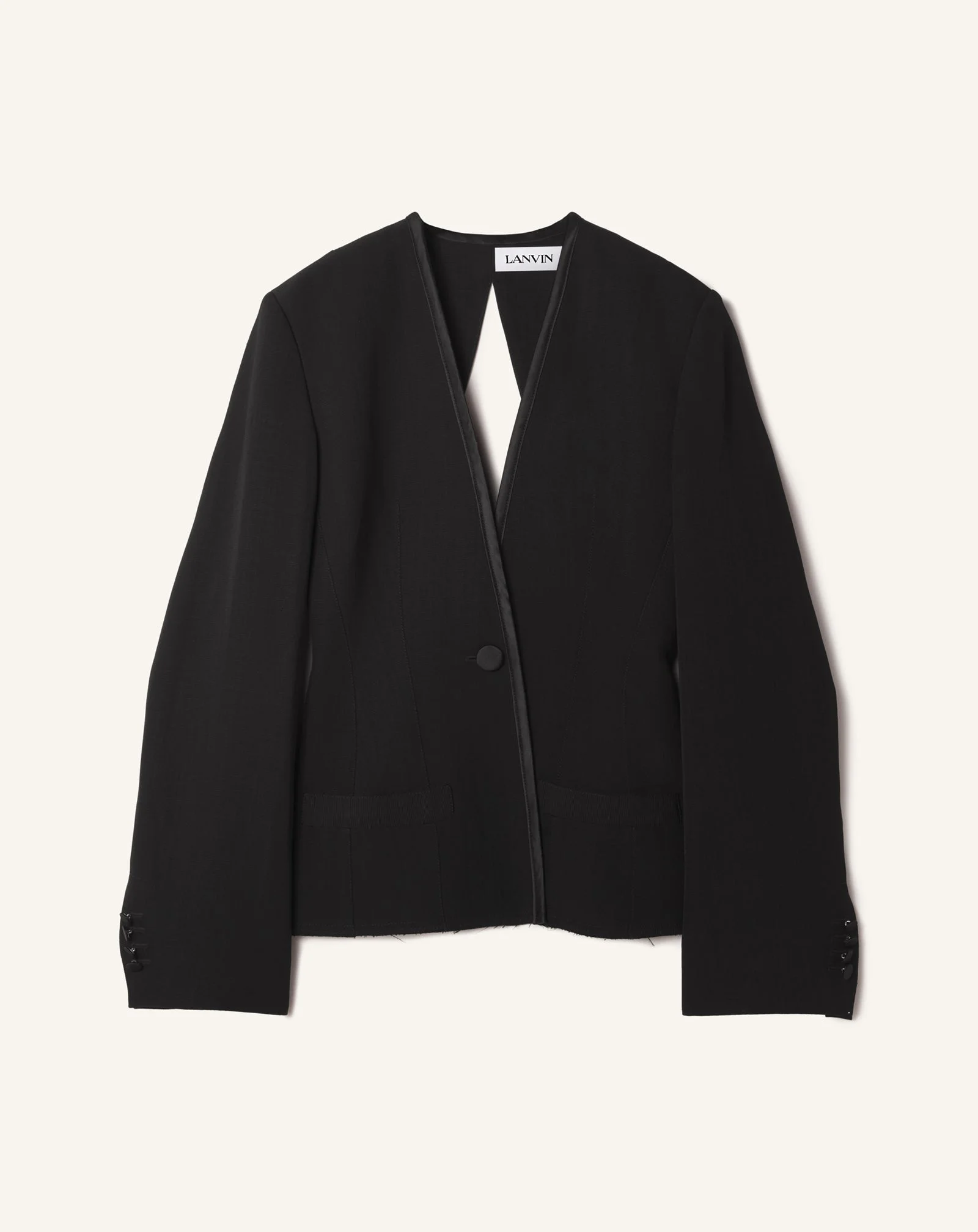 SILK AND VISCOSE OPEN-BACK JACKET - 1