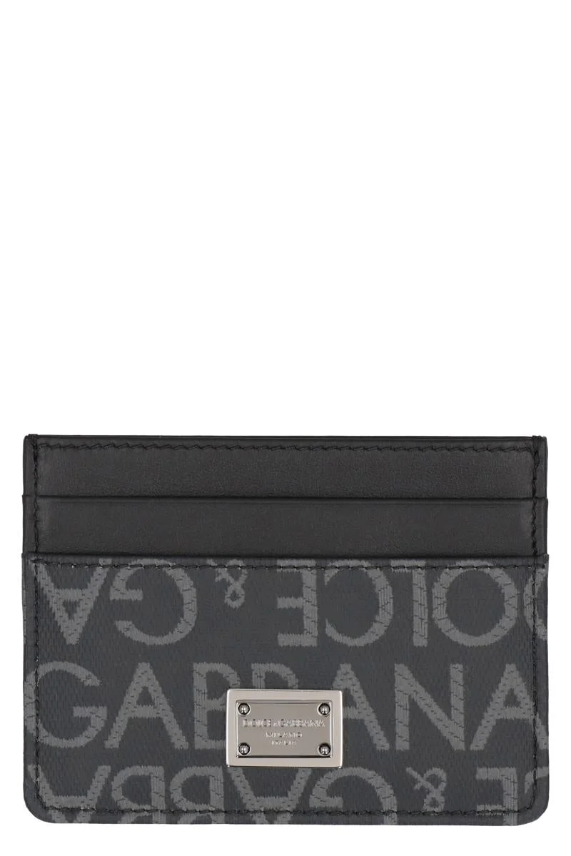 DOLCE & GABBANA LOGO DETAIL LEATHER CARD HOLDER - 1