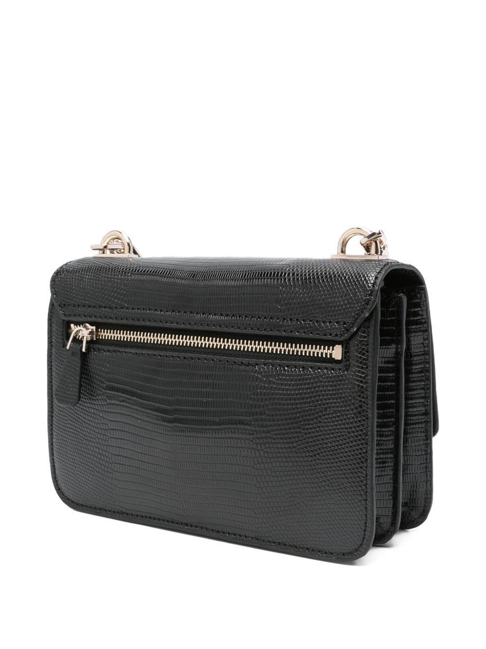 chain-strap embossed-leather satchel - 2