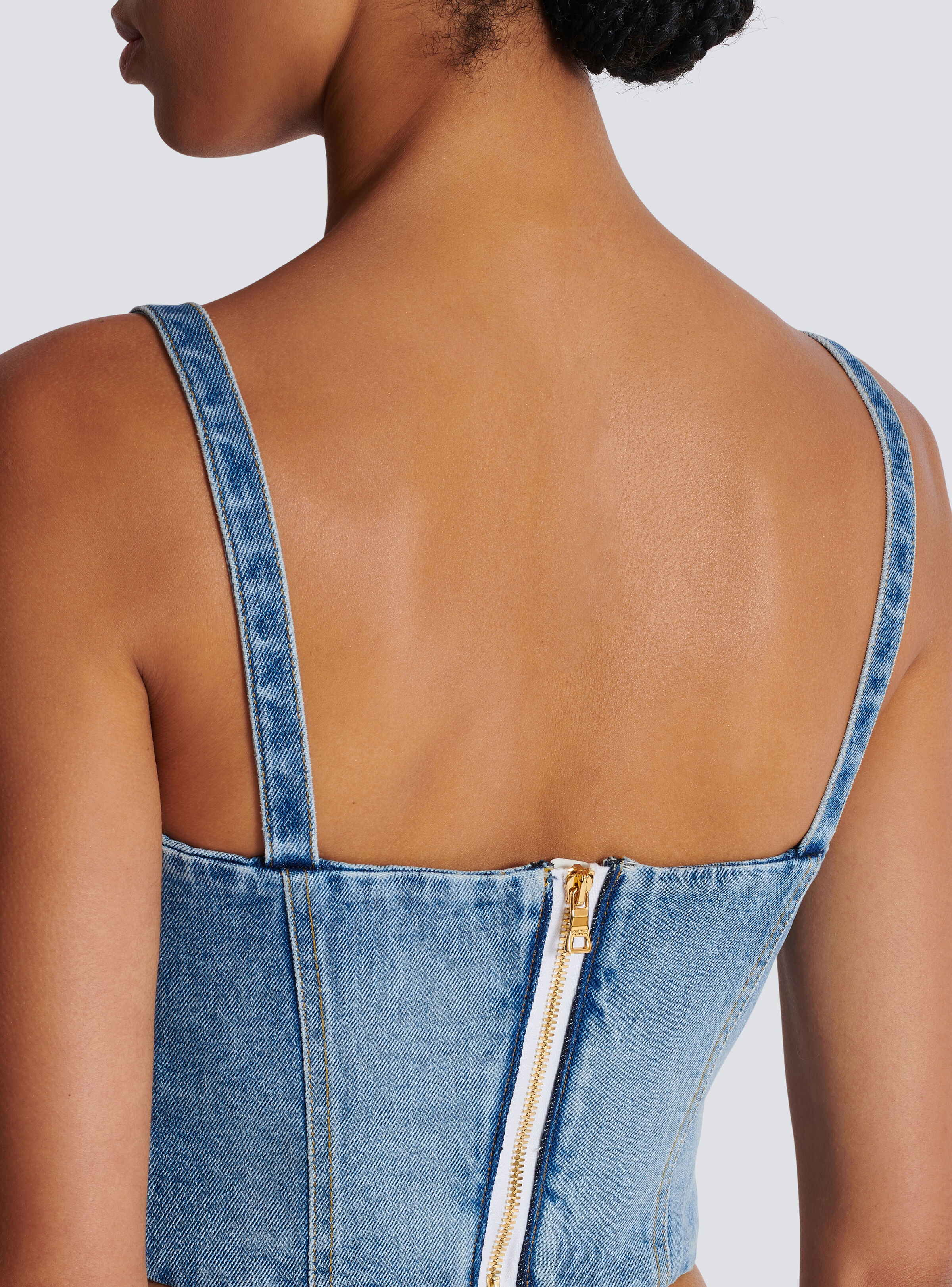 Denim top with thin straps - 6