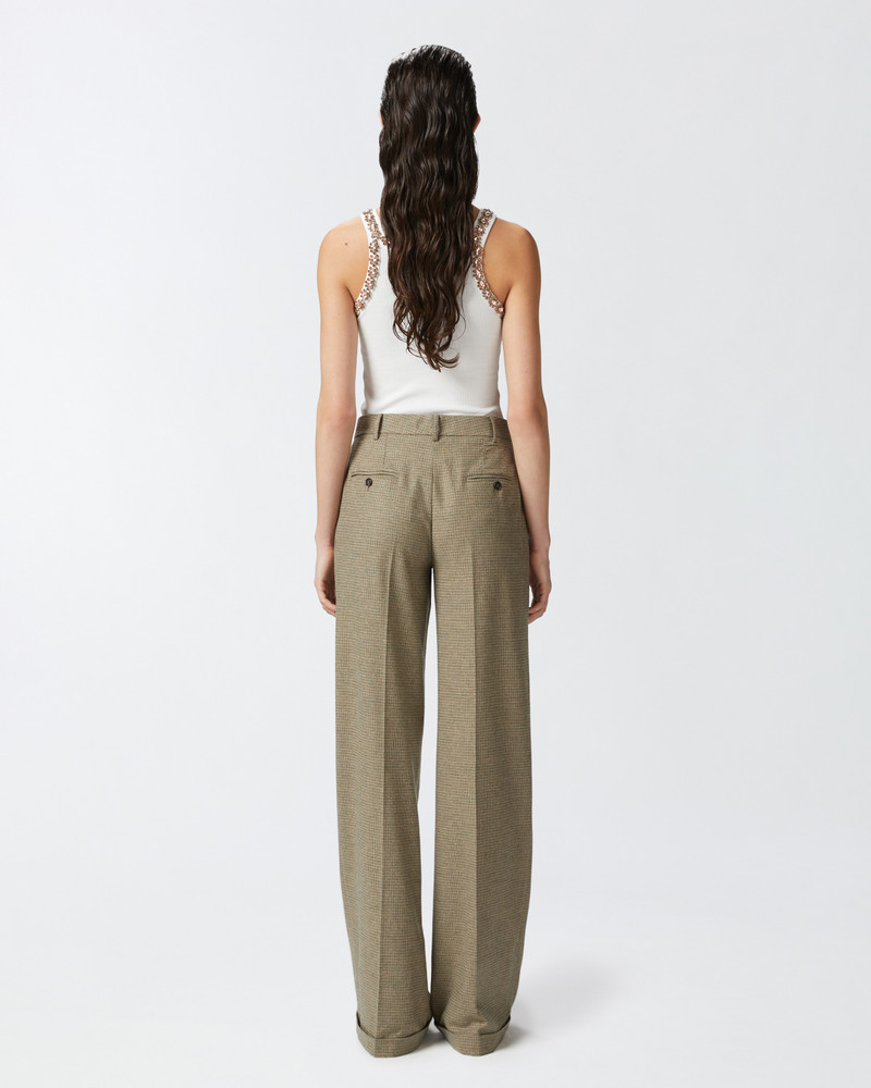 WIDE-LEG CHECK FLANNEL TROUSERS 4