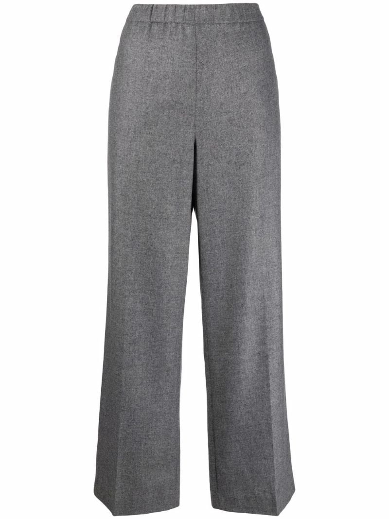 elasticated-waist wide leg trousers - 2