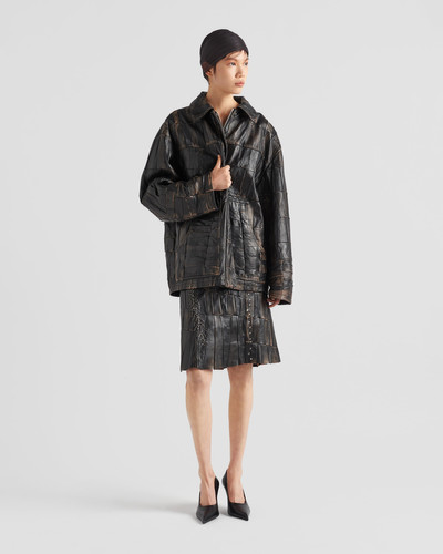 Prada Nappa leather patchwork skirt outlook