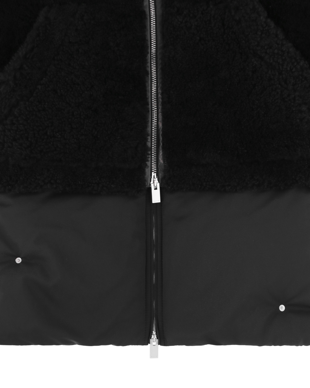 SHEARLING AND NYLON HOODED JACKET - 8