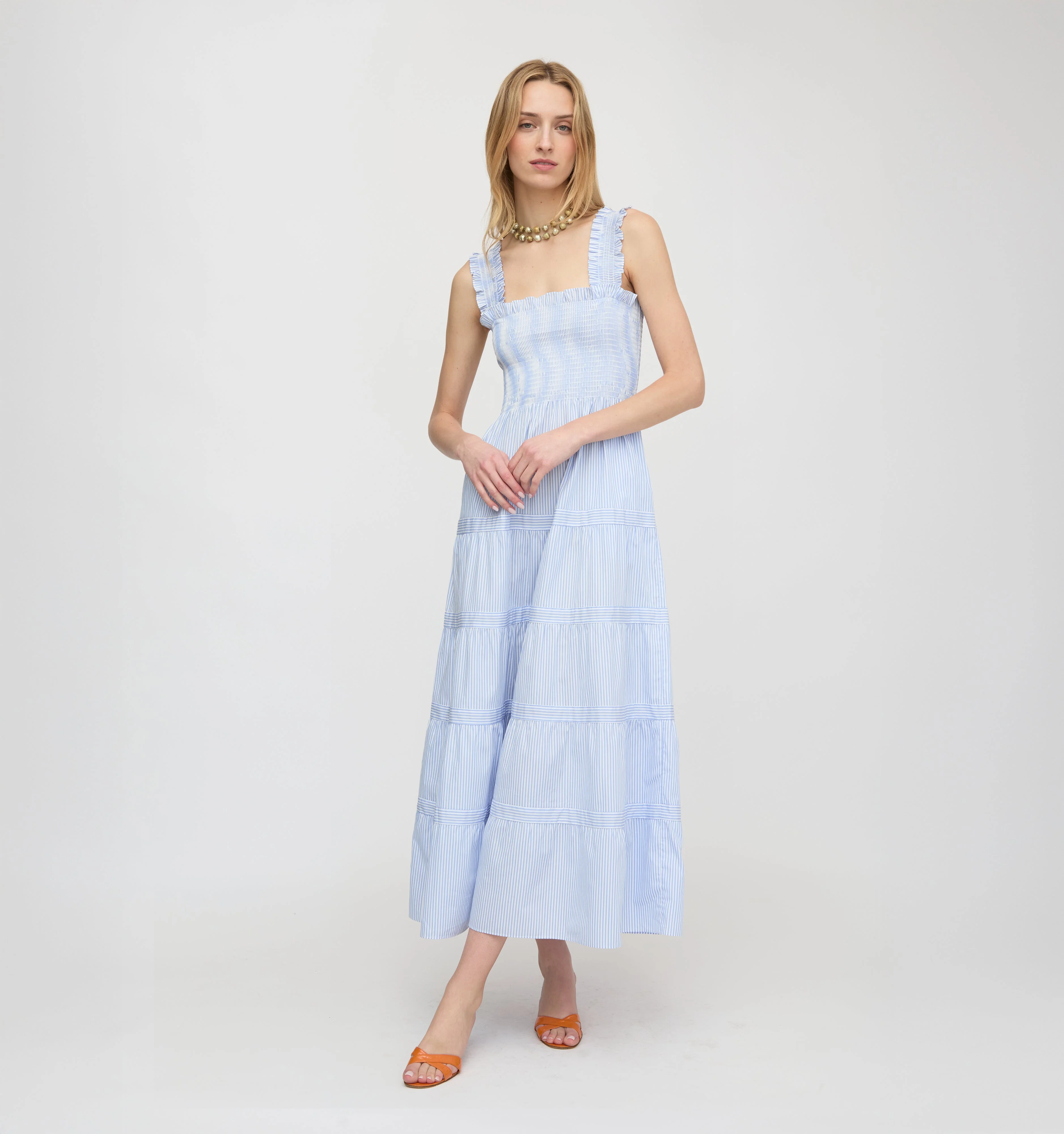 The Goldie Nap Dress - Blue/White Stripe - 1