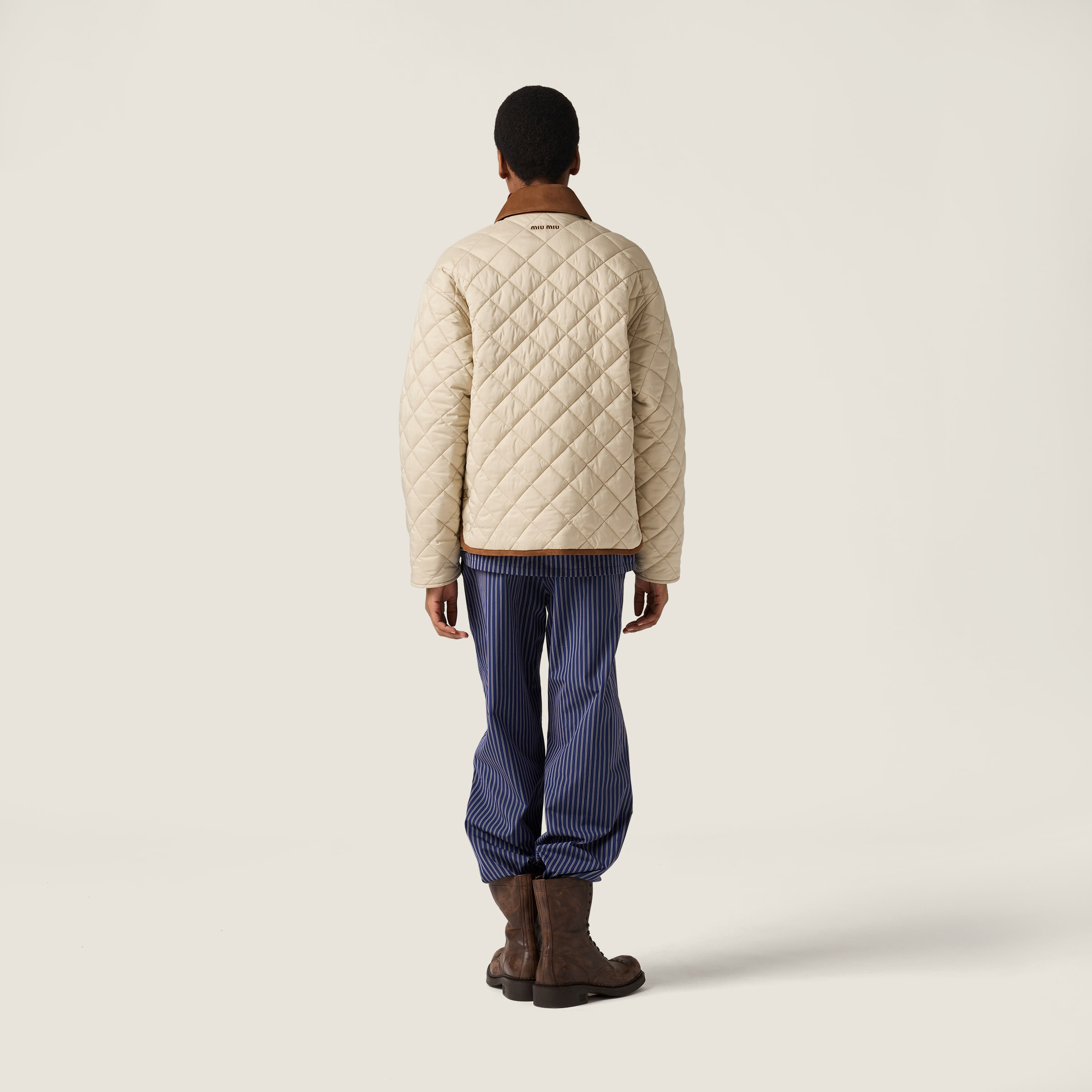 Quilted technical pongé blouson - 3
