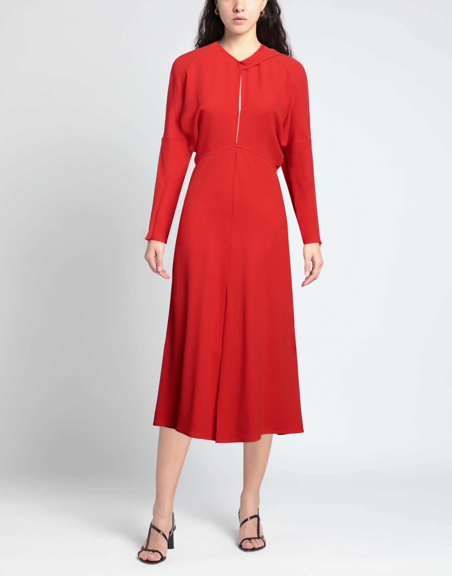 Tomato red Women's Elegant Dress - 3