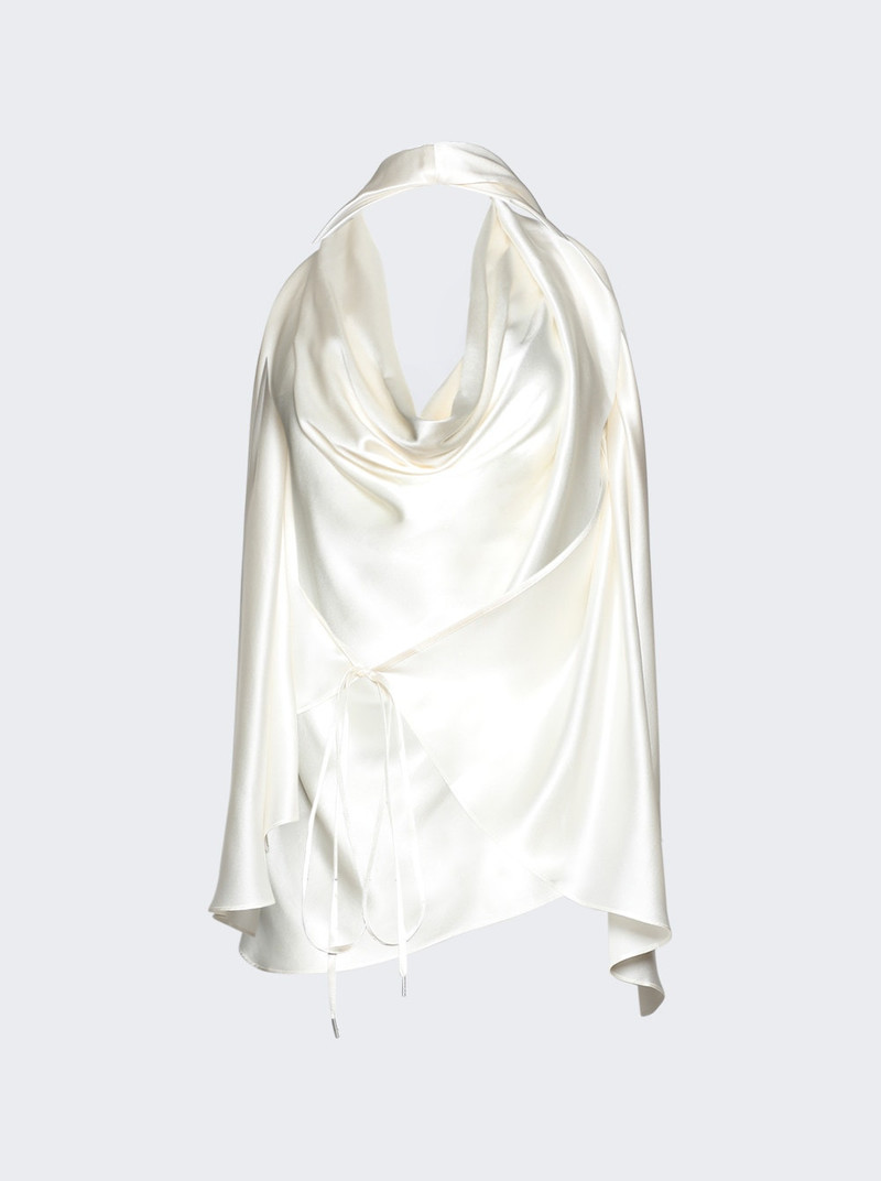 WARDROBE.NYC Satin Halter Blouse Off White outlook
