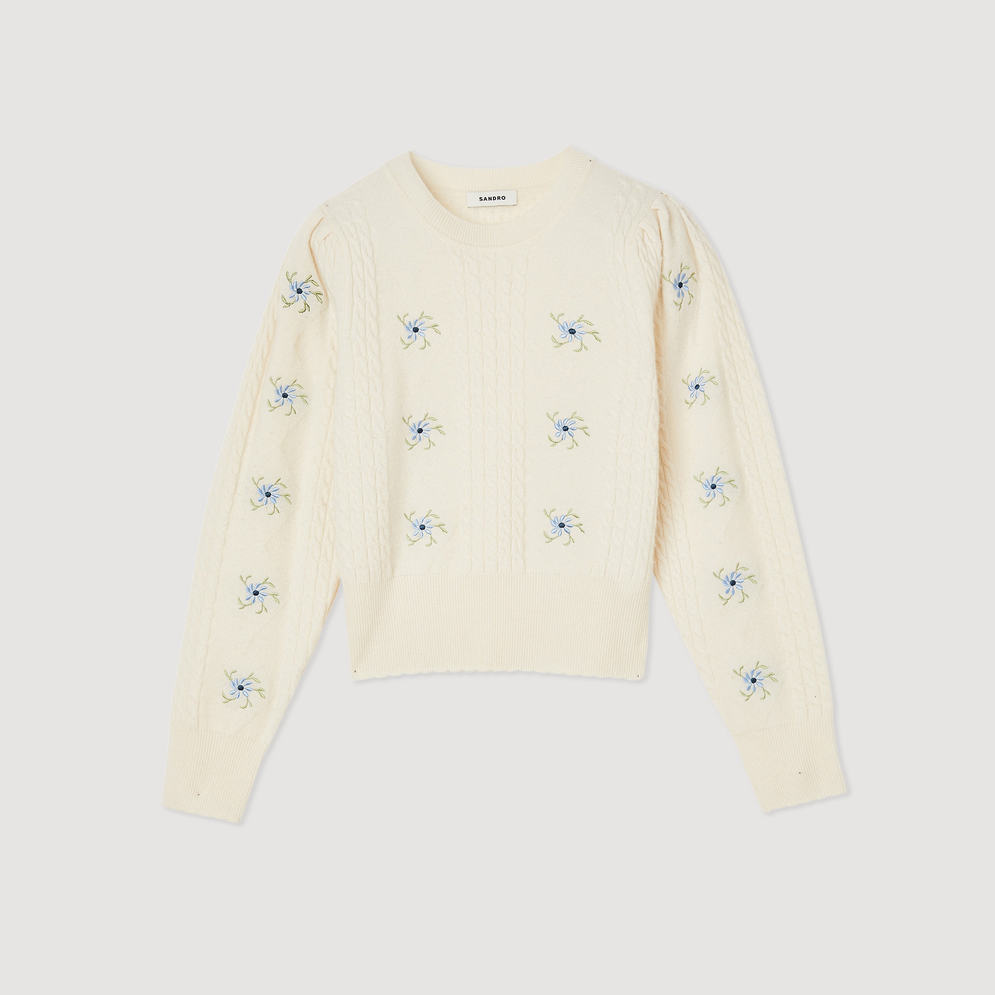 Embroidered knit sweater - 1