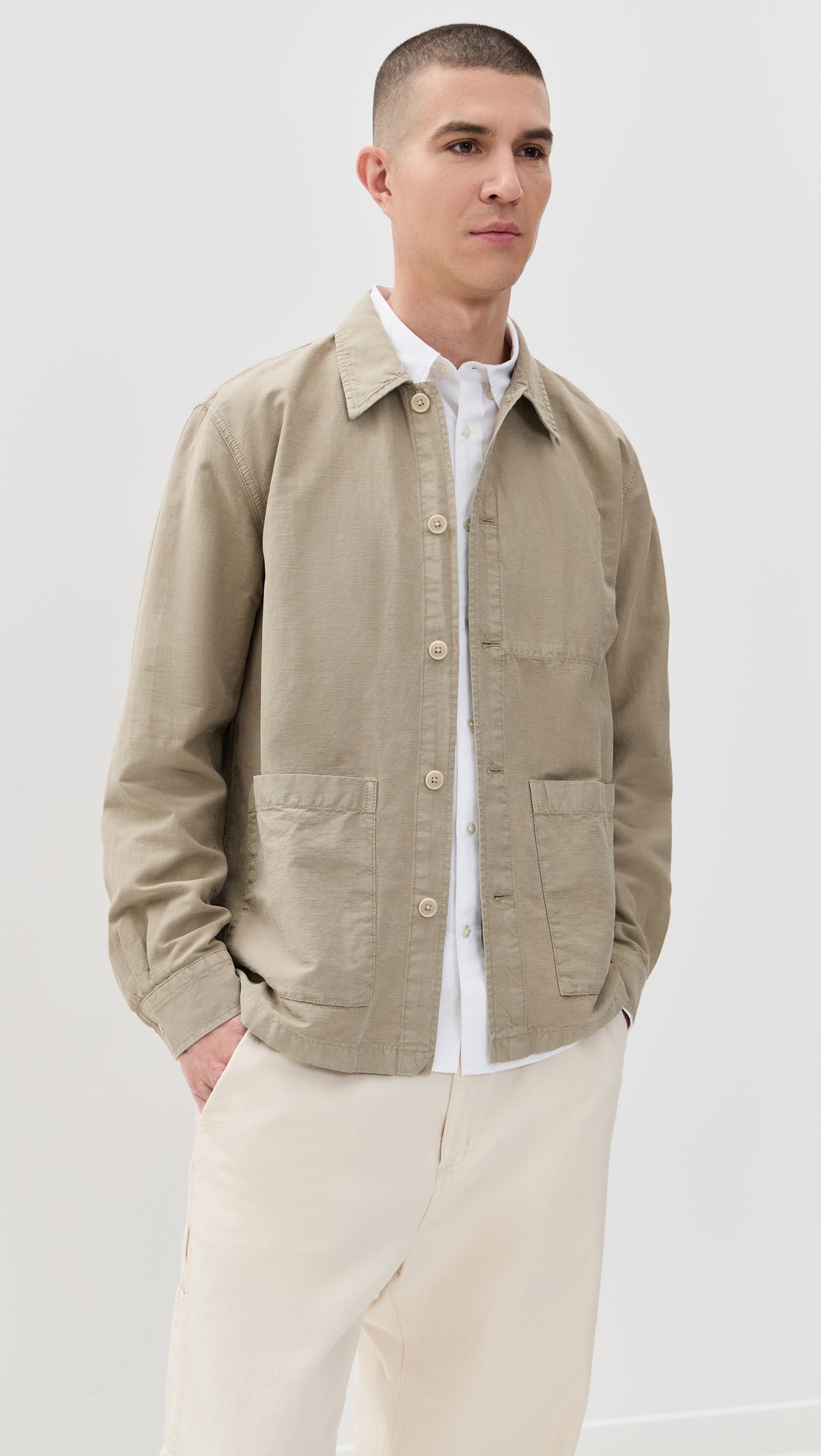 Julian Cotton Linen Overshirt - 1