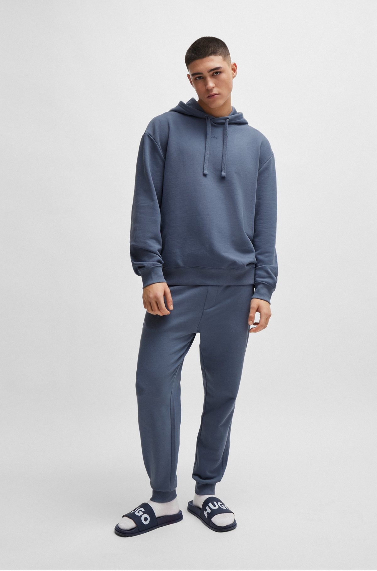 COTTON-TERRY TRACKSUIT BOTTOMS WITH LOGO PRINT - 4