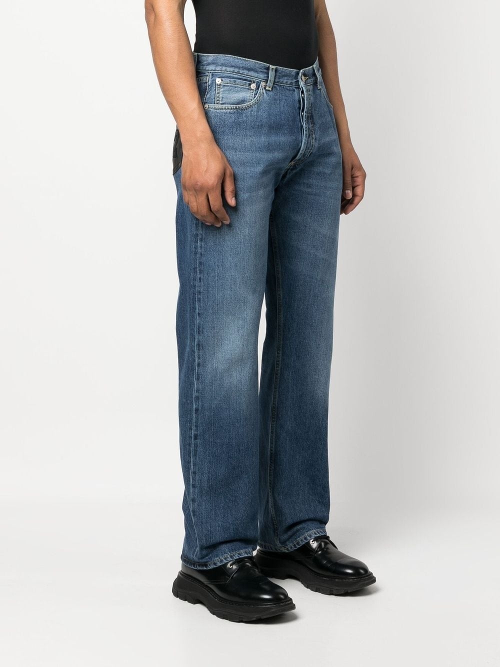 appliqué-detail straight-leg jeans - 3