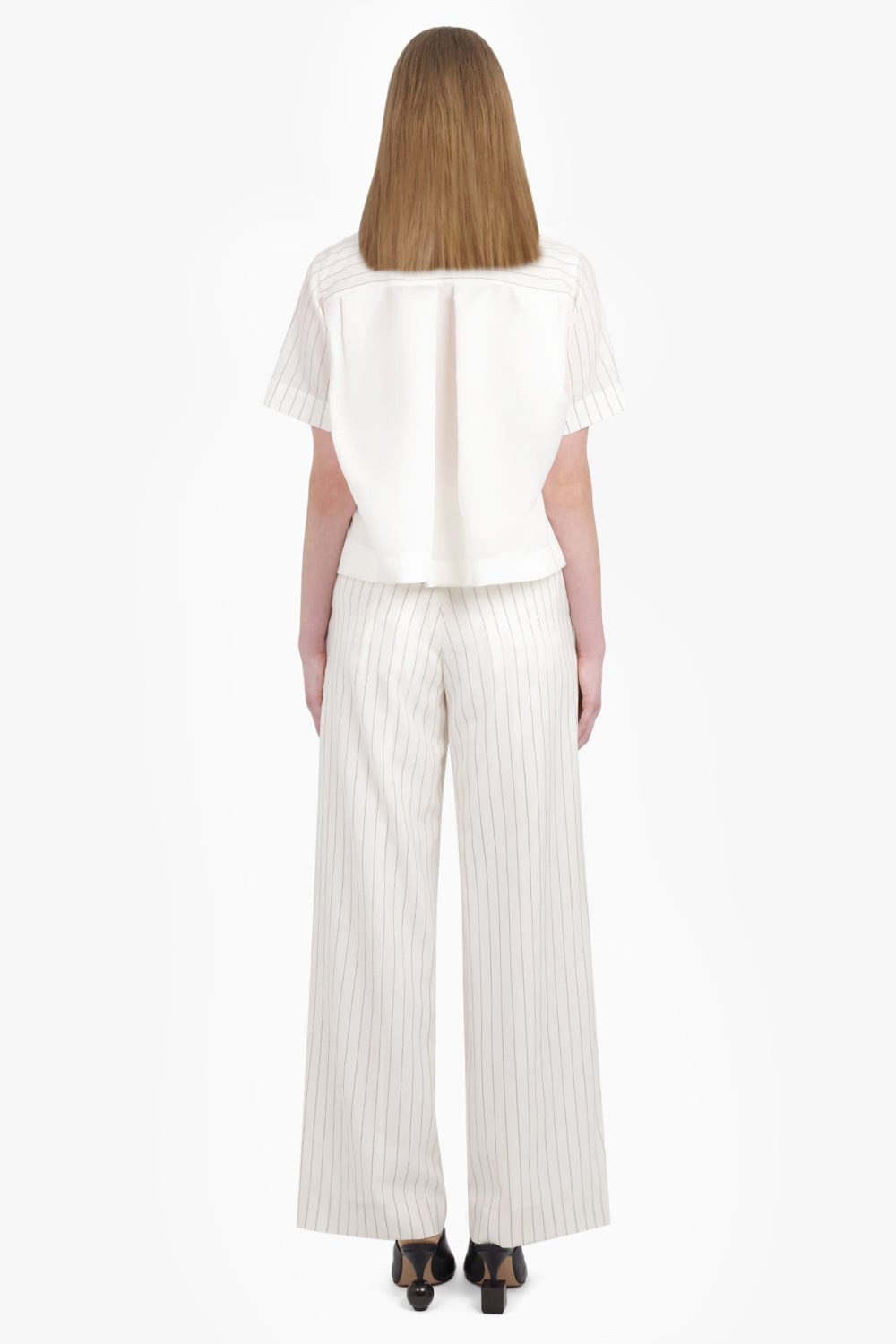 CONTRAST S/S PULLOVER STRIPE TOP | OFF WHITE/BLACK - 5