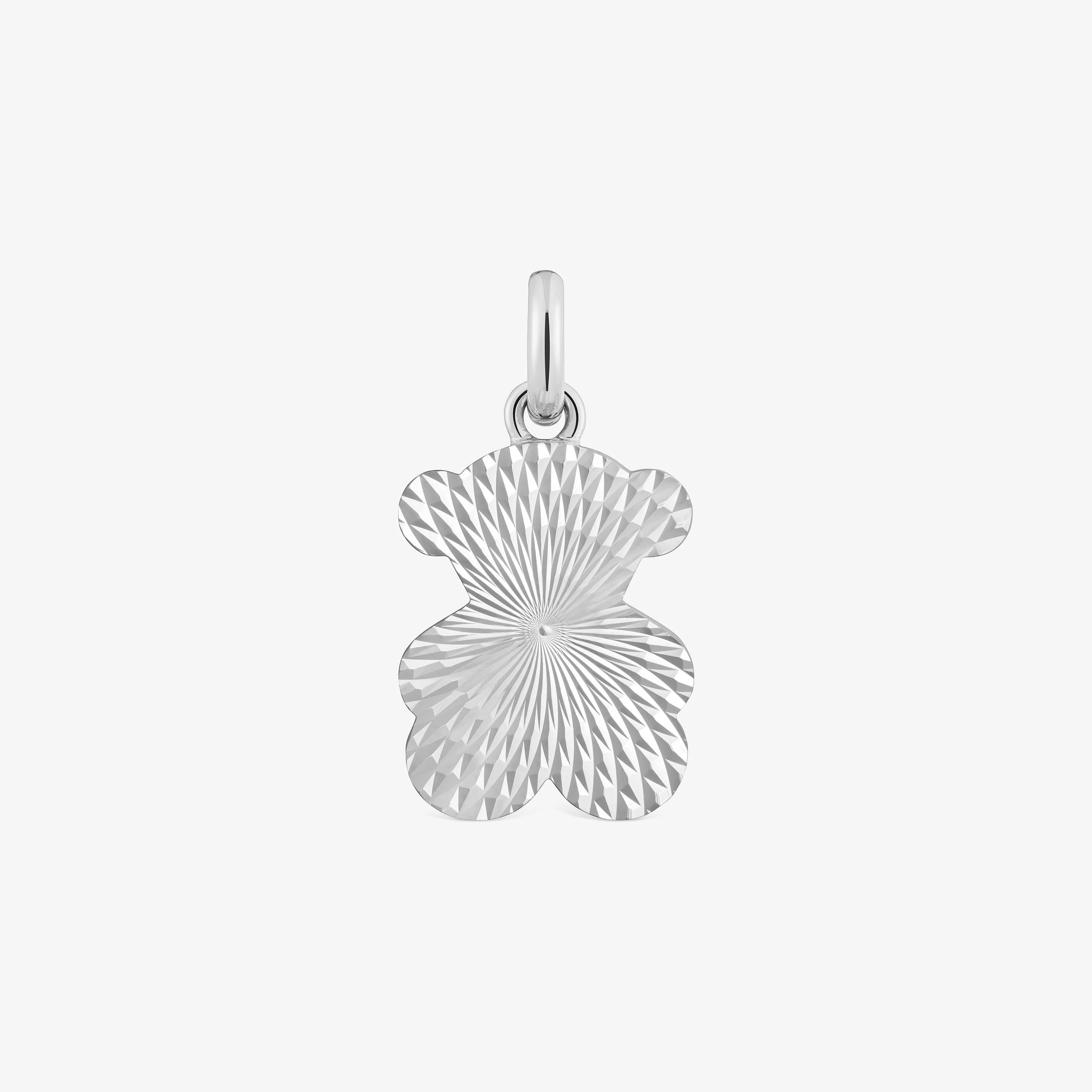Textured silver bear Pendant Sweet Dolls - 1