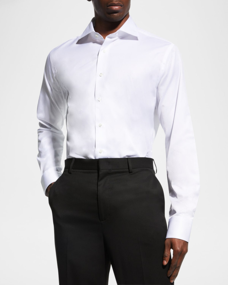 Canali Men's Solid Twill Dress Shirt outlook